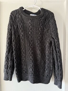 Old Navy Kids Dark Charcoal Cable Crewneck Sweater
